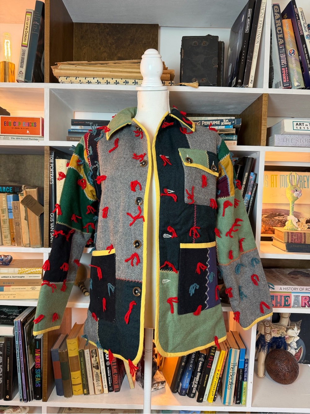 Bode Patchwork Multi-Color Jacket with Red Accents